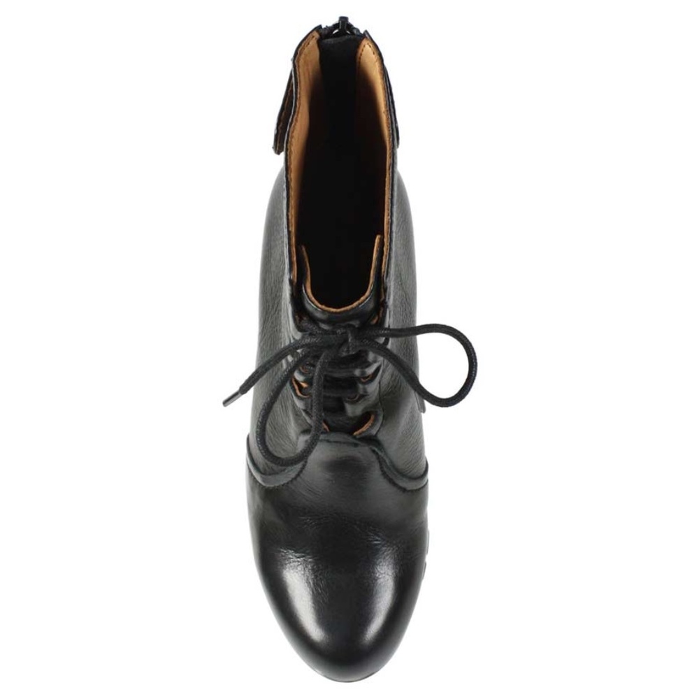 L'Amour des Pieds Pontedera Black Leather Ankle Bootie Block Heel Fashion Boot 7 - Picture 5 of 15